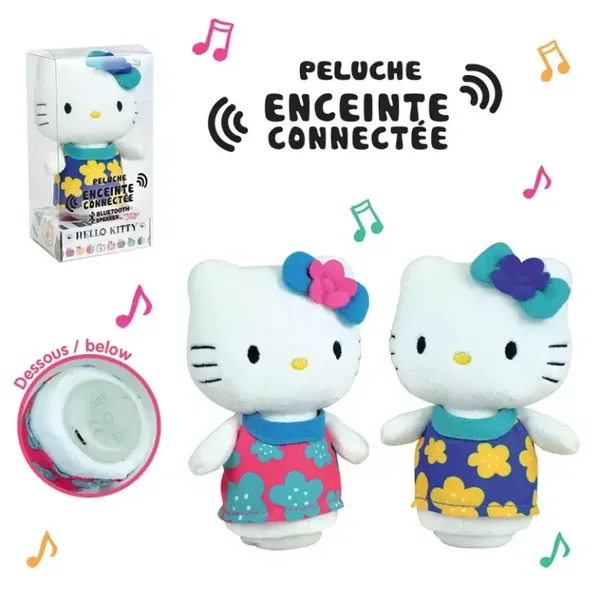 Peluche Hello Kitty avec Bluetooth et enceinte conncetée, 11 cm, 2 modèles, en boite  JEMINI JEMINI