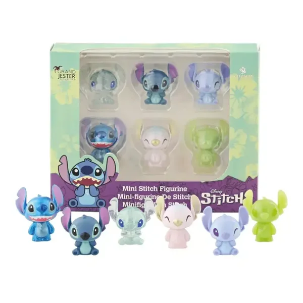 Boite Vitrine 6 Figurines Assorties Stitch 14 x 18 x 4 cm