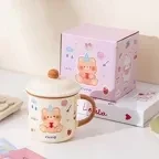 Mug kawaii petits animaux couleur aléatoire bleu, beige et rose