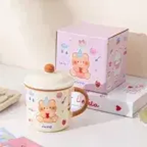 Mug kawaii petits animaux couleur aléatoire bleu, beige et rose