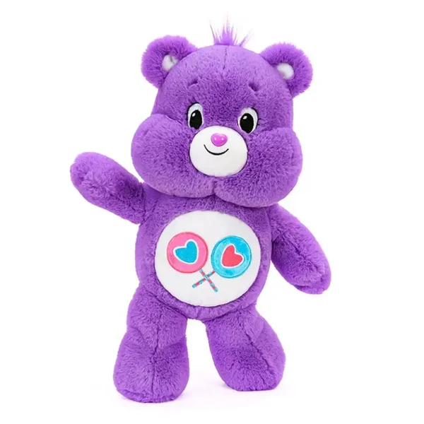Peluche extra douce et moelleuse. Un dessin d'ours en peluche violet à partager. 65 cm.Couleur : violet