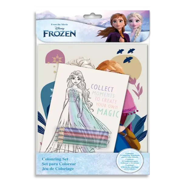 Coffret de coloriage La Reine des Neiges contenant un cahier et des crayons de couleur