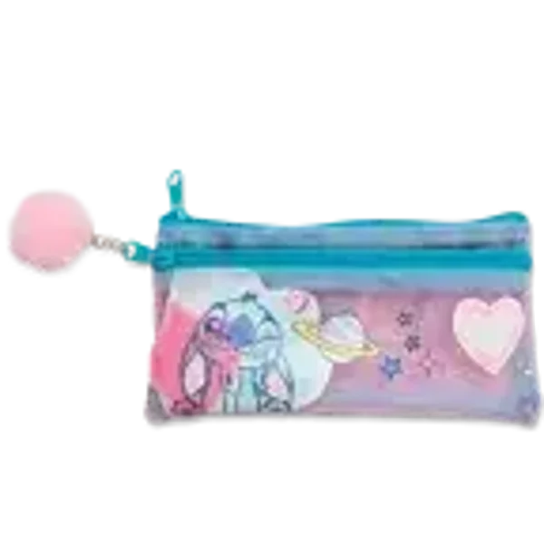 Trousse garnie Stitch comprenant crayon à papier, gomme, règle et taille crayon