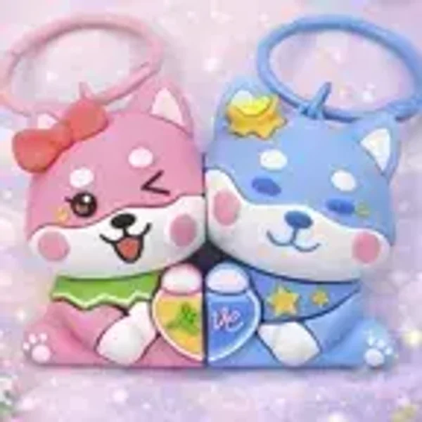 Porte-clés duo Chien Shiba aimantés – À partager
