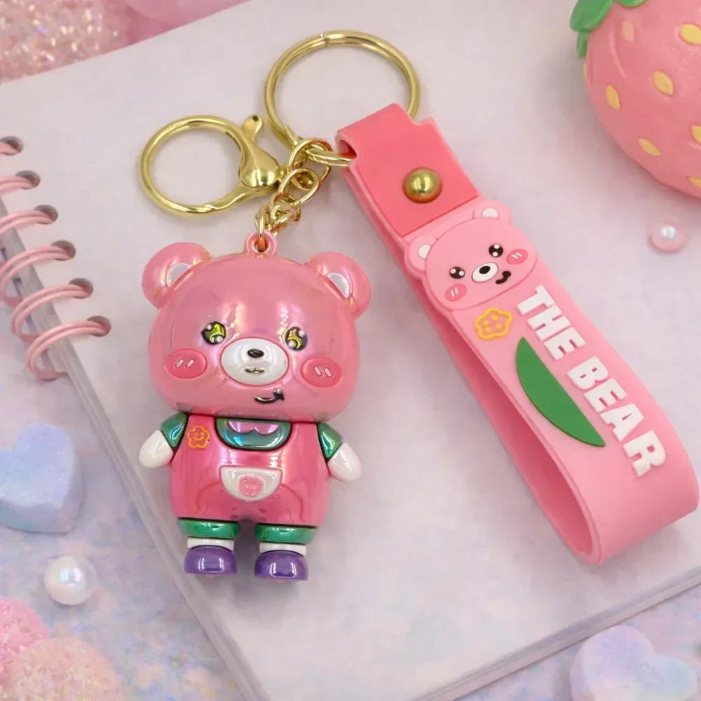 Porte-clés ourson The Bear brillant avec lanière  couleur aléatoire
