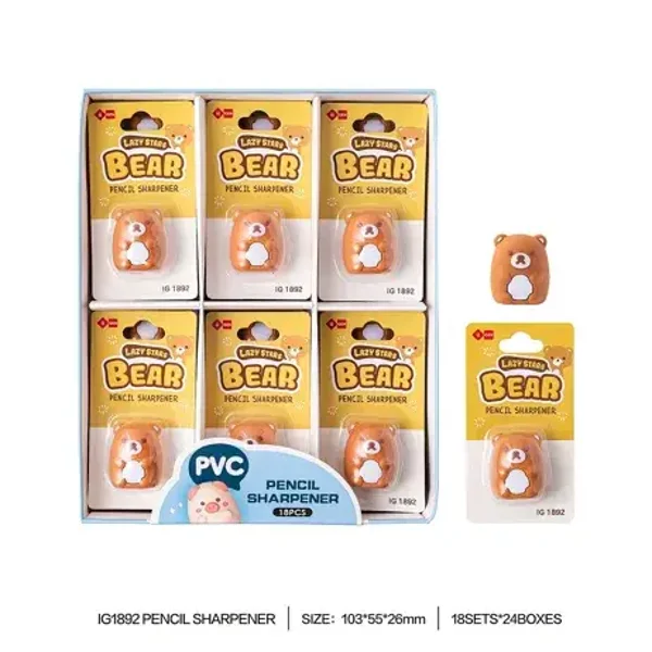Taille-Crayons Animaux Kawaii 3D Déclinaisons:Ourson