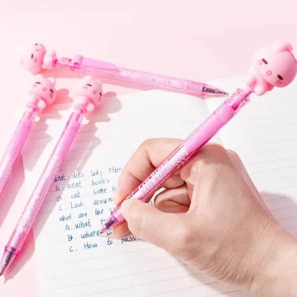 Stylo Gel Animaux Kawaii 3D Rétractable Encre Bleue Déclinaisons:Lapin