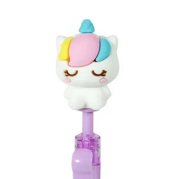 Stylo Gel Animaux Kawaii 3D Rétractable Encre Bleue Déclinaisons:Licorne Arc-en-Ciel