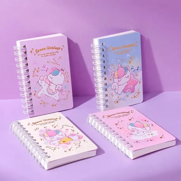 Mini Carnet à Spirales Licorne Girly Kawaii