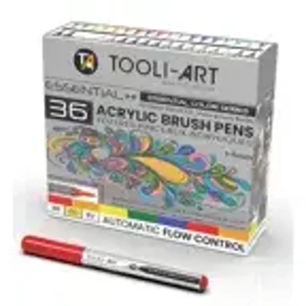 TOOLI Marqueur Acrylique Set Essentiel 36 couleurs pointe pinceau AFC