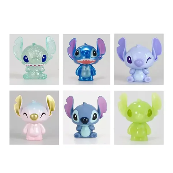 Boite Vitrine 6 Figurines Assorties Stitch 14 x 18 x 4 cm