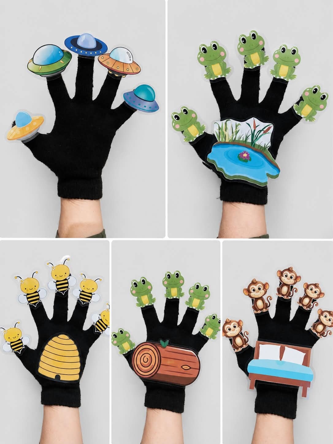 Five Finger Story Gloves - 4 Inclusive