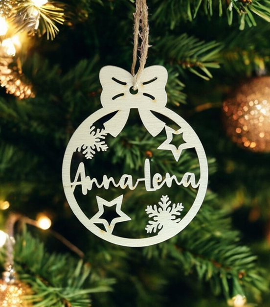 Weihnachtsbaumkugel aus Holz