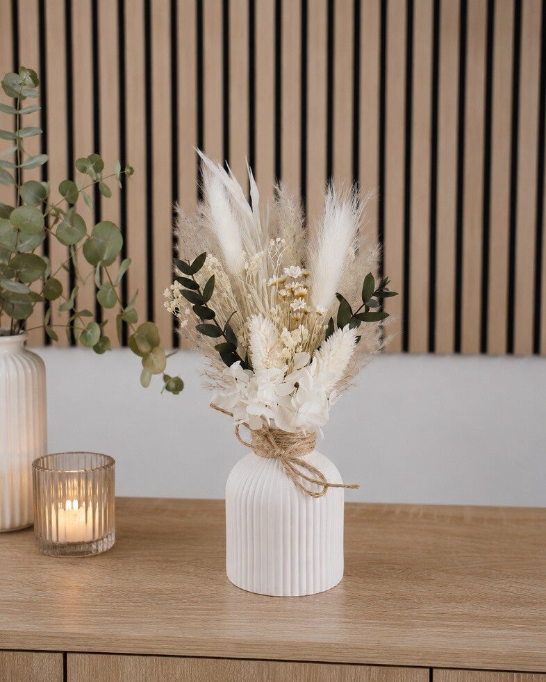 Trockenblumenstrauß mit Vase "Eukalyptus"