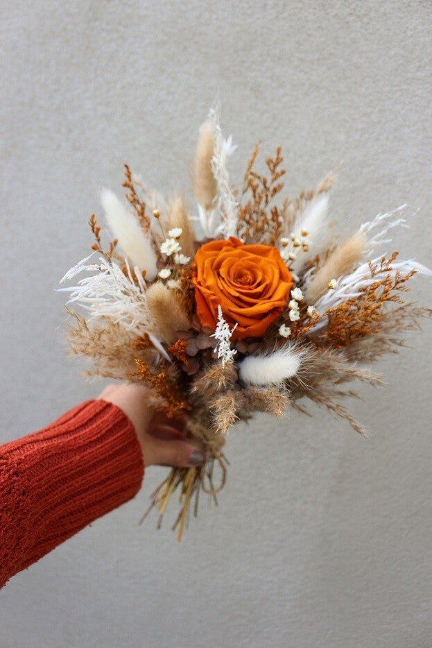 Trockenblumenstrauß mit Vase "Herbst"