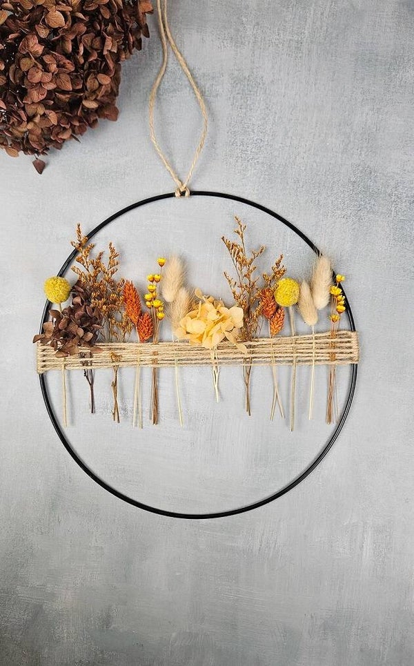 Metallring mit Trockenblumen "Herbst"