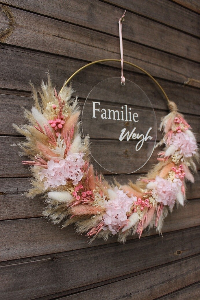 Trockenblumenkranz "Rosa"