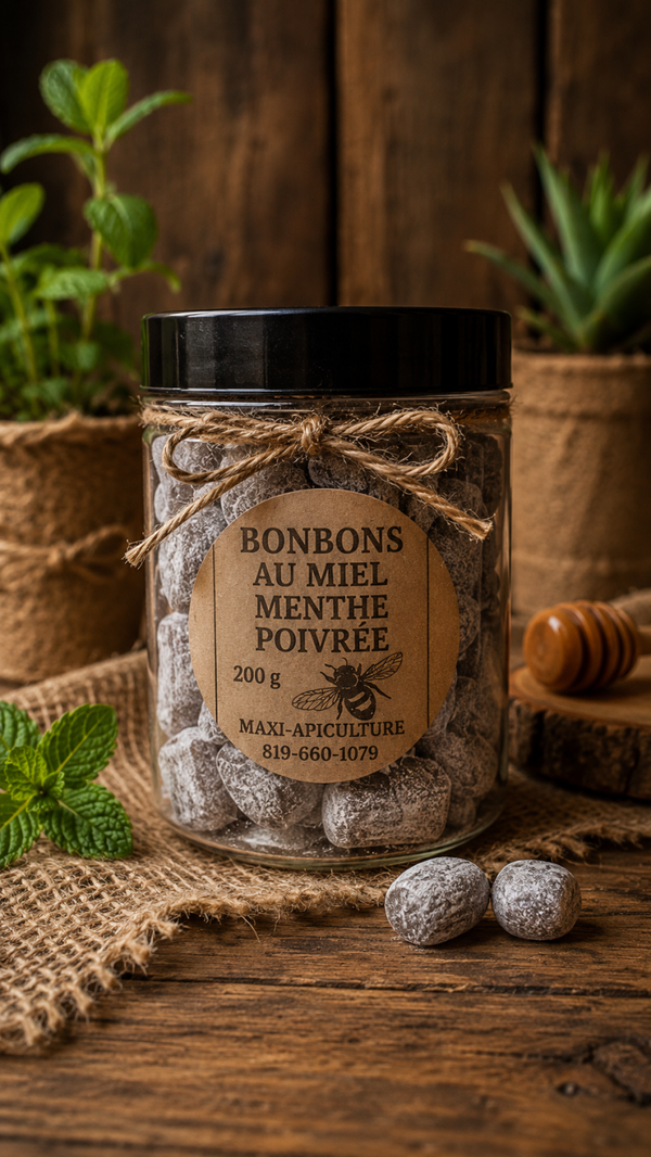 Bonbon au miel et menthe poivrée