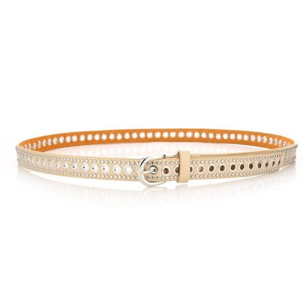 KNOOPRIEM LOTTE - BEIGE/ZILVER