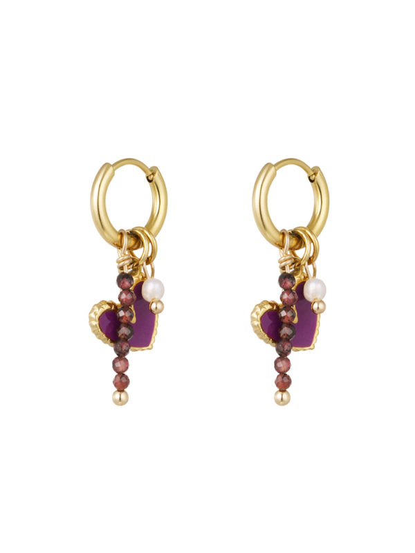 OORBELLEN MET HARTJES - PAARS