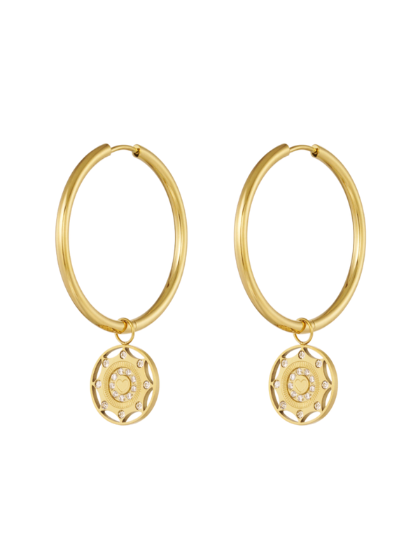 OORBELLEN ZIRKONEN COIN