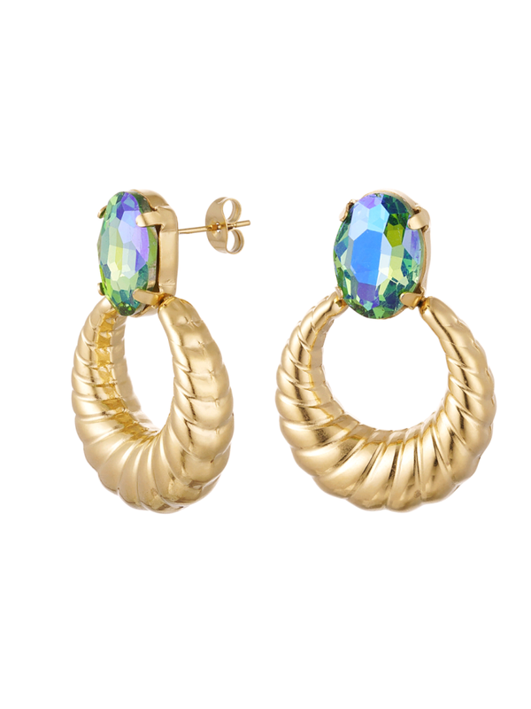 OORBELLEN TWIST MET STEEN