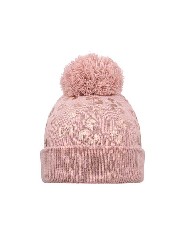 KIDS MUTS TIJGER MET POMPOM - ROZE