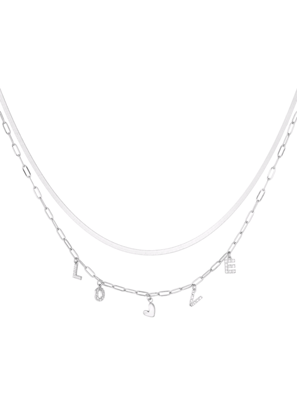 KETTING LOVE LETTER - ZILVER