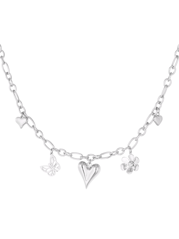 BEDELKETTING NATURAL LOVE - ZILVER
