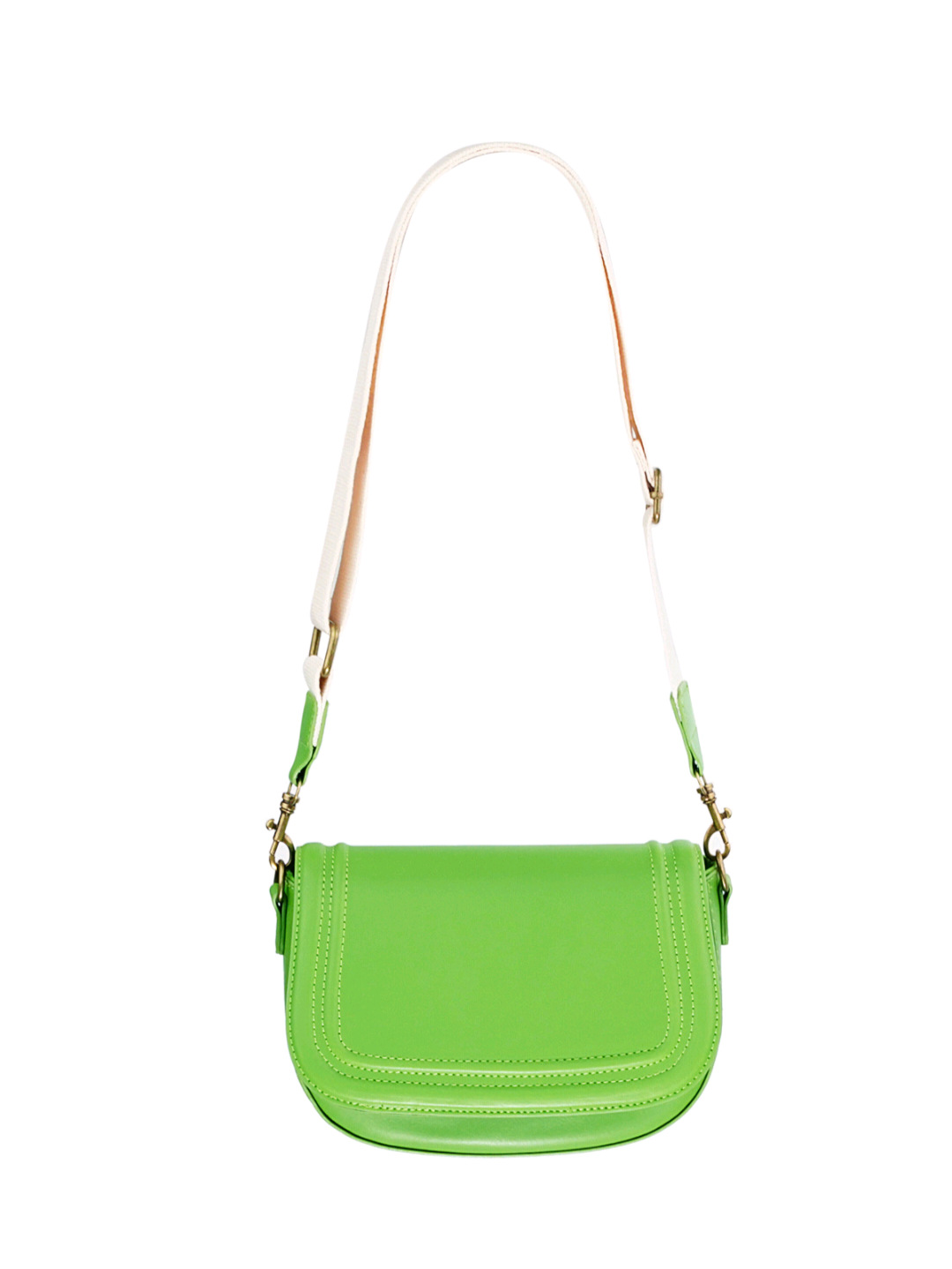 TASJE MET WITTE STRAP - GROEN