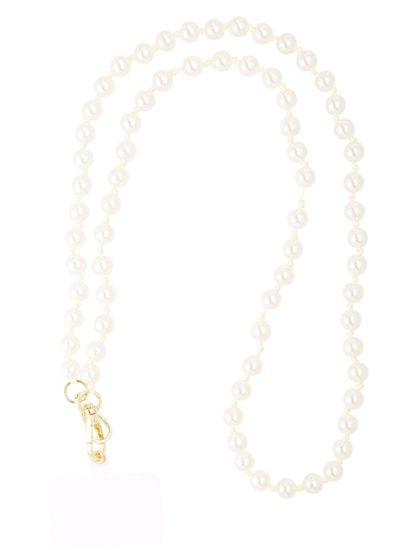 TELEFOONKOORD PEARL ADDICTION - WIT/GOUD