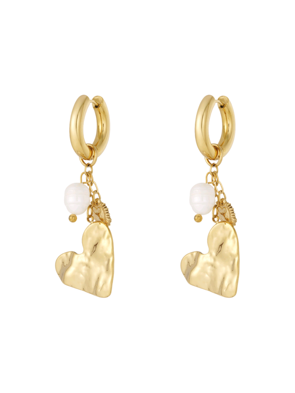 OORBELLEN CASUAL HEARTS - GOUD