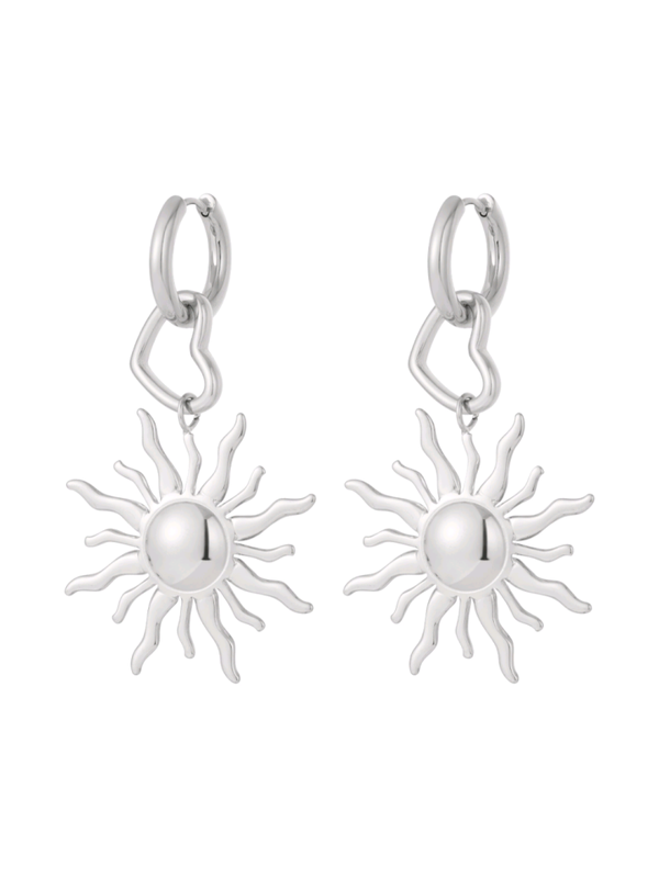 OORBELLEN SUNNY MOON - ZILVER