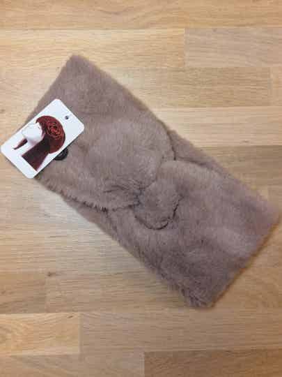 HOOFDBAND FAUX FUR - TAUPE