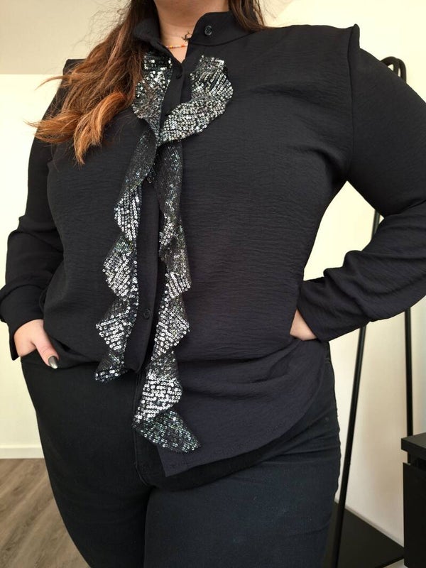 BLOUSE FESTIVE - ZWART