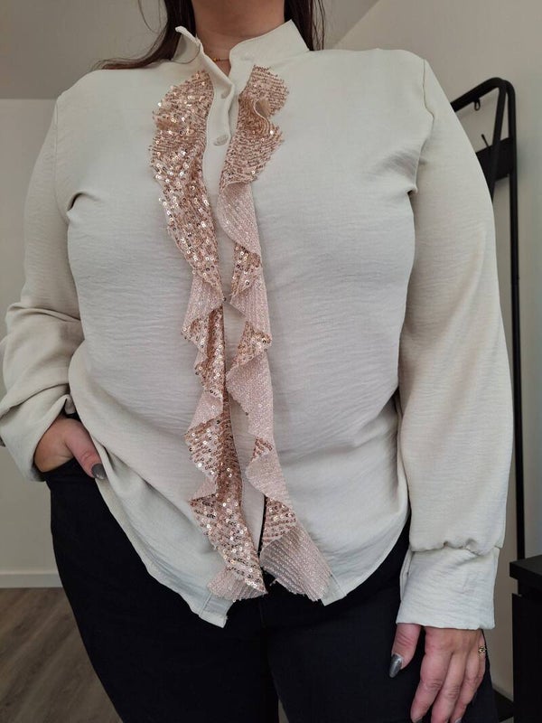 BLOUSE FESTIVE - BEIGE