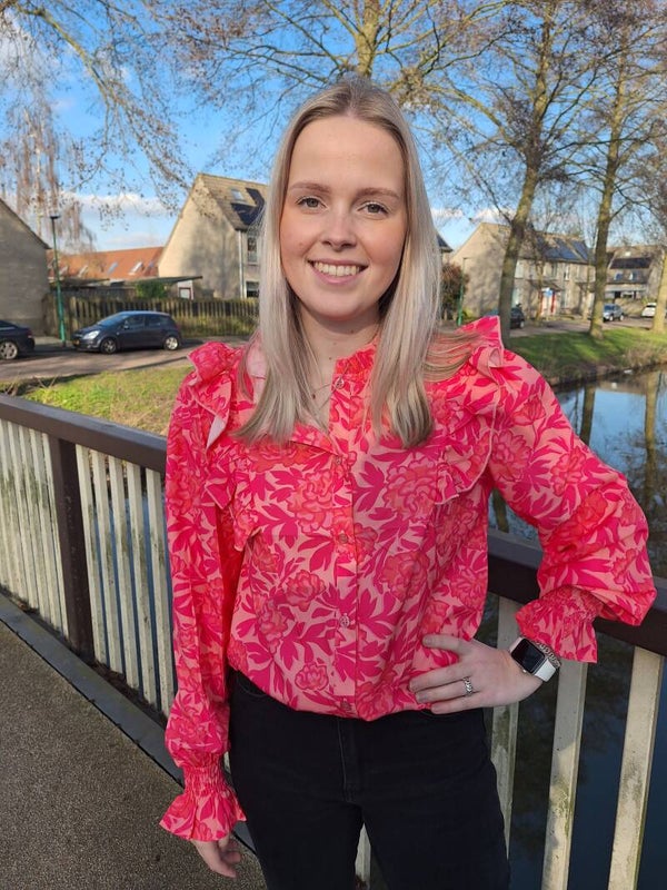 BLOUSE CATO - ROZE/ORANJE