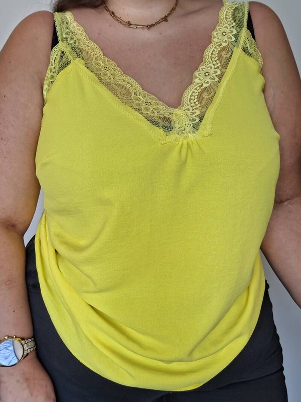 LACE TOP SMALL - NEON GEEL