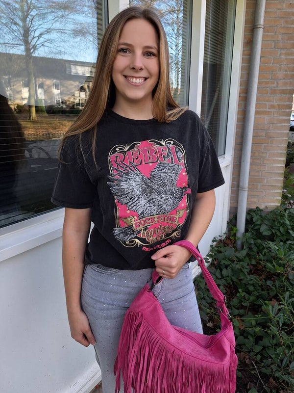 T-SHIRT REBEL - DONKERGRIJS