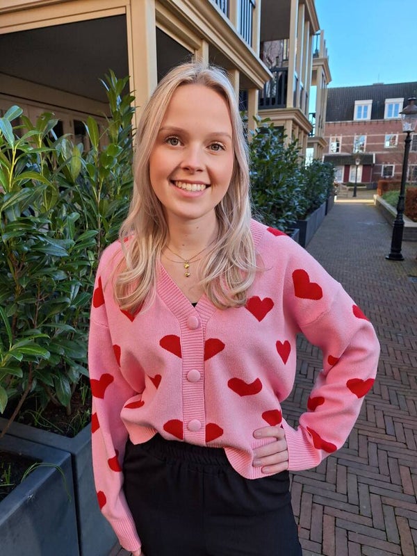 VESTJE HEARTBREAKER - ROZE/ROOD