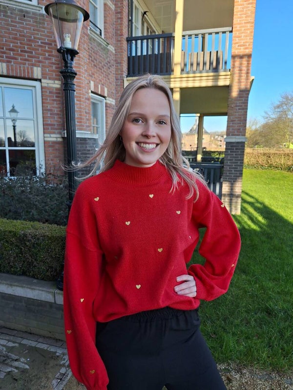 TRUITJE MET HARTJES - ROOD