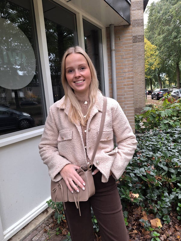 BOUCLÉ JASJE MET ZAKKEN - BEIGE