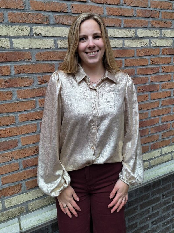 BLOUSE METALLIC - GOUD