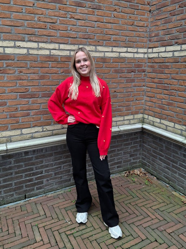 TRUITJE MET HARTJES - ROOD