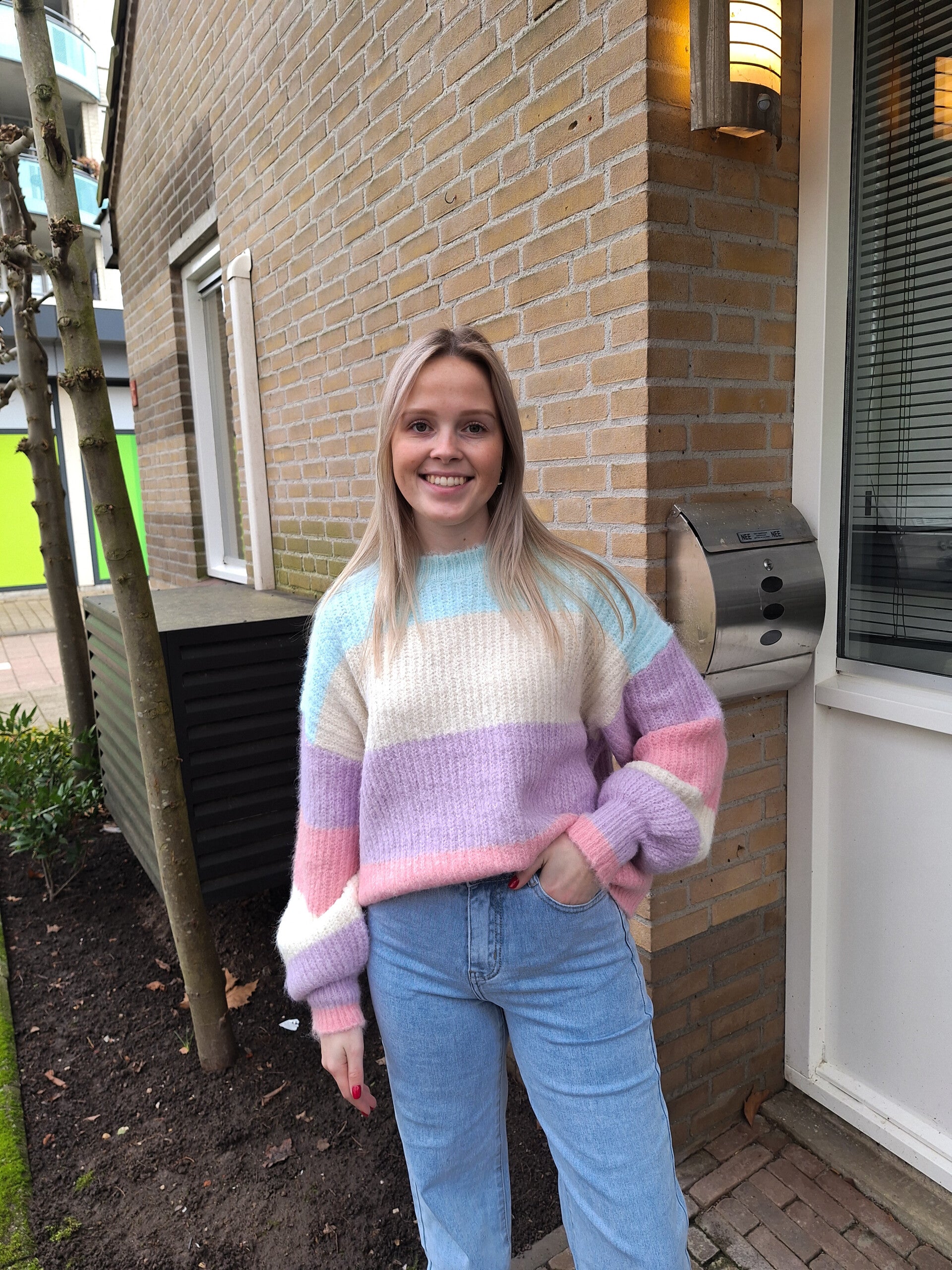 AZZURRO STRIPE KNIT - BLAUW