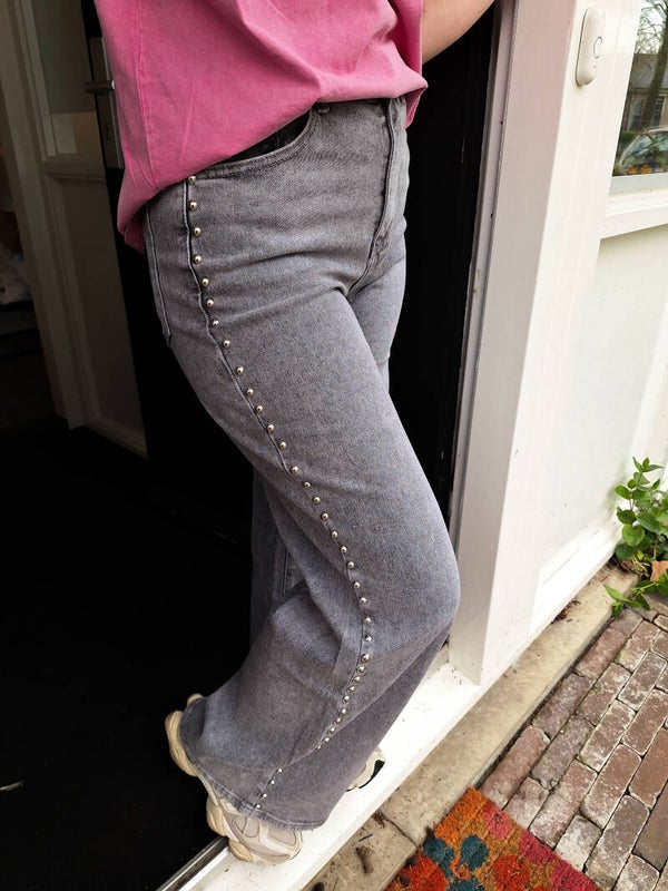 REDIAL JEANS MET STUDS - GRIJS
