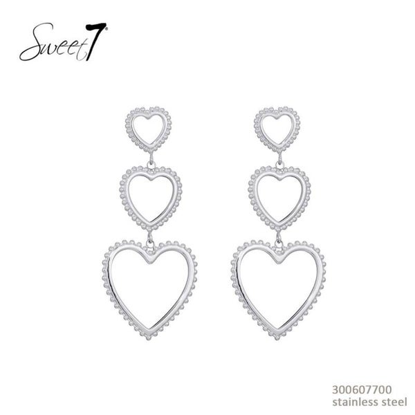 OORBELLEN HARTJES SLINGER - ZILVER