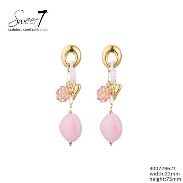 OORBELLEN 300729621 - GOUD/ROZE