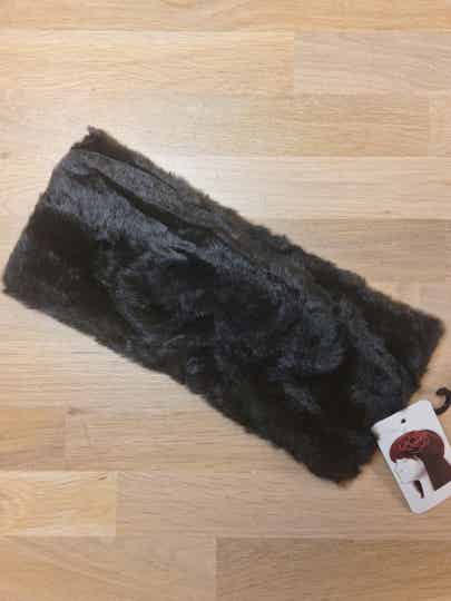 HOOFDBAND FAUX FUR - ZWART