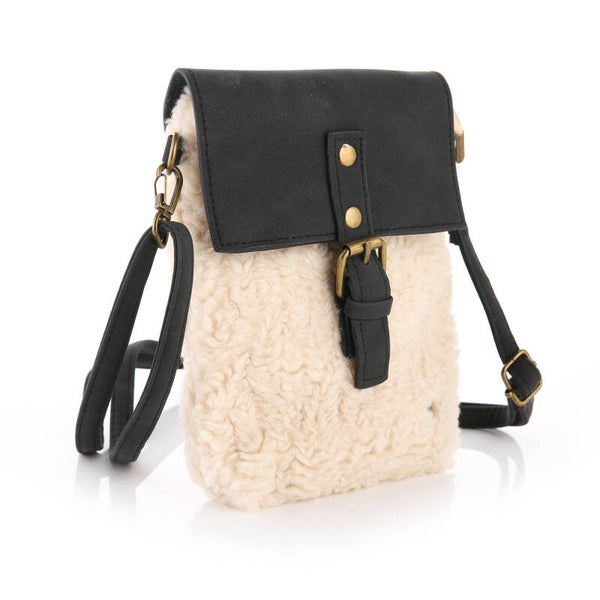 TELEFOONTASJE TEDDY MET GESP - ZWART